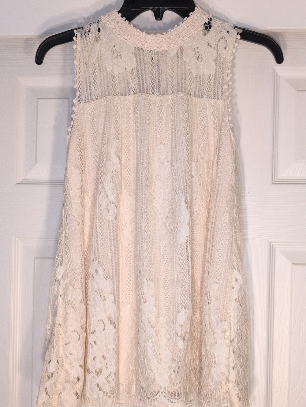 Girls' Cream Lace A-Line Dress